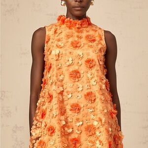 Chic Floral Orange Mini Dress